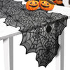 Chemin de Table Halloween en Dentelle Noire – Toile d'Araignée Décorative pour Fêtes - 45x183cm