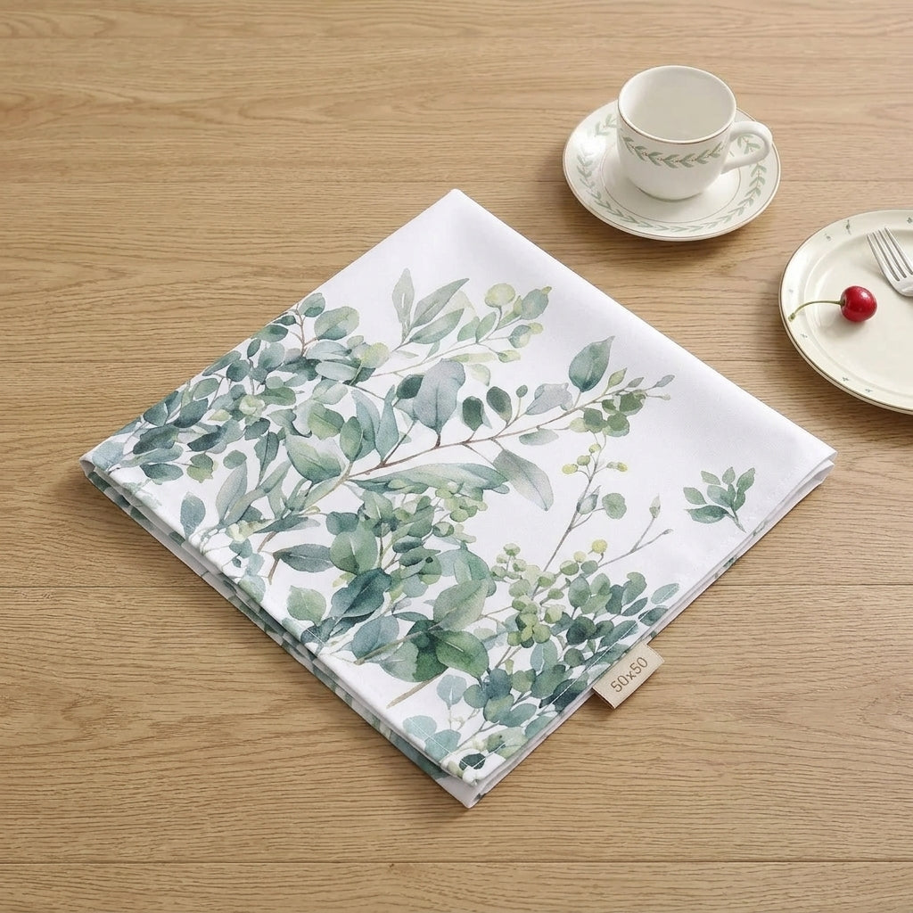 Nappe Carrée Blanche à Motifs Floraux – Imperméable et Réutilisable pour les Fêtes
