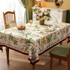 Nappe Carrée à Bords Ondulés en Coton Enduit PVC – Style Champêtre à Motifs Floraux