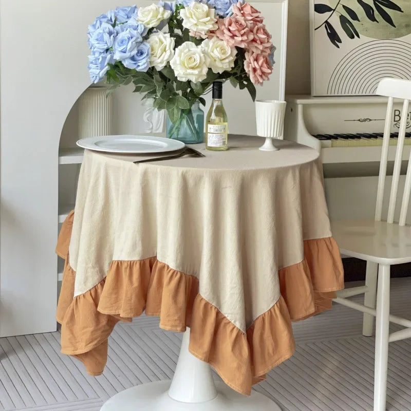 Nappe Champêtre à Volants en Coton – Ronde et Rectangulaire