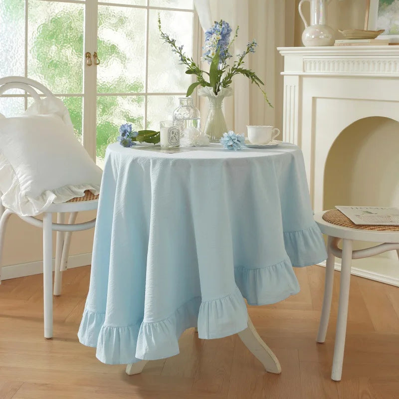 Nappe Champêtre à Volants en Coton – Ronde et Rectangulaire