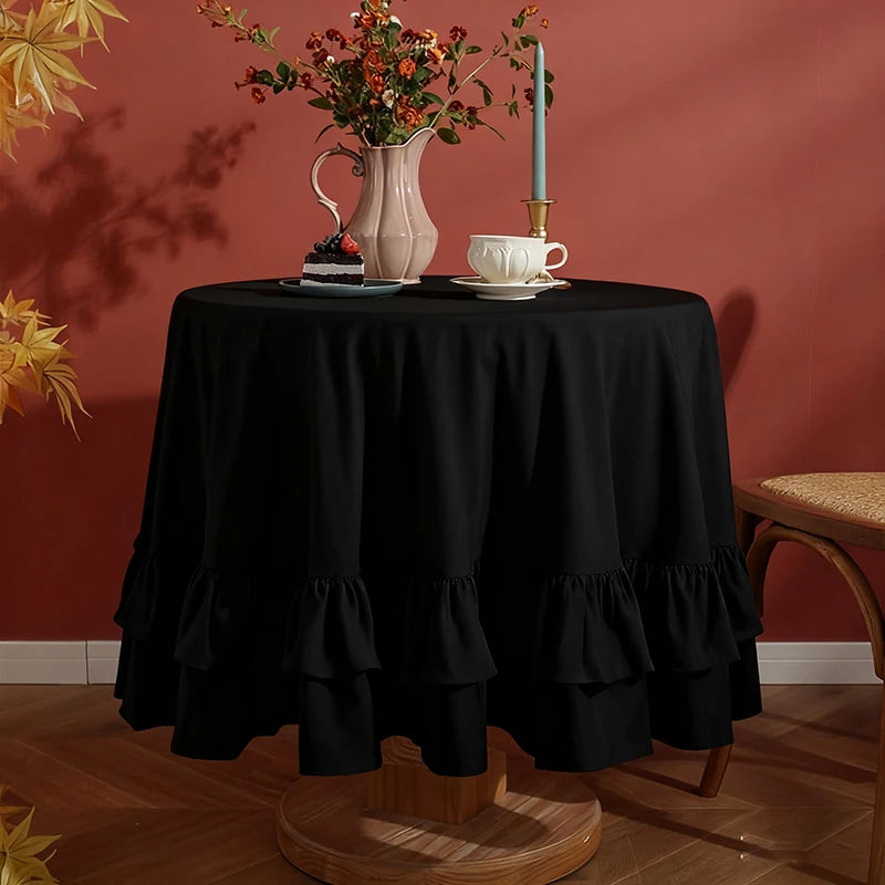 Nappe Champêtre à Volants en Coton – Ronde et Rectangulaire