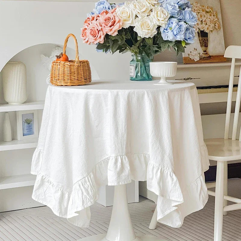 Nappe Champêtre à Volants en Coton – Ronde et Rectangulaire