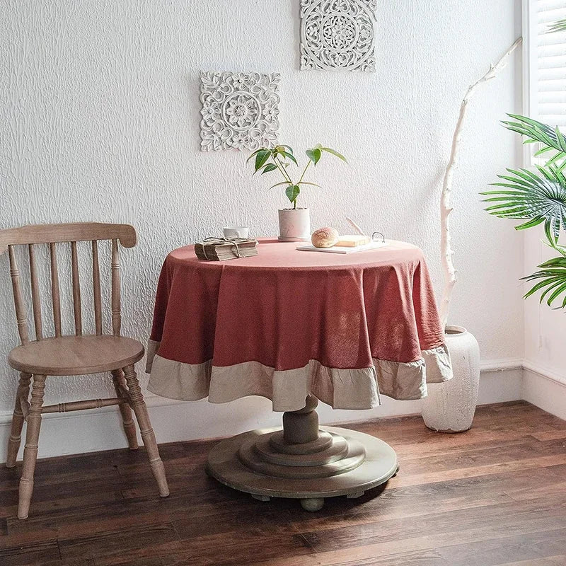 Nappe Champêtre à Volants en Coton – Ronde et Rectangulaire