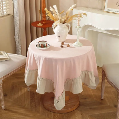 Nappe Champêtre à Volants en Coton – Ronde et Rectangulaire
