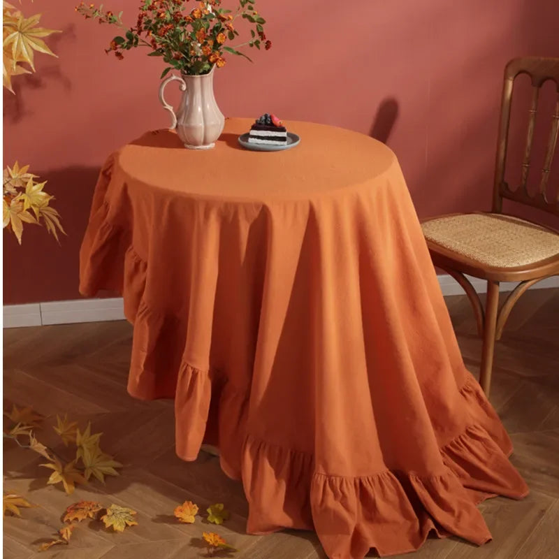 Nappe Champêtre à Volants en Coton – Ronde et Rectangulaire