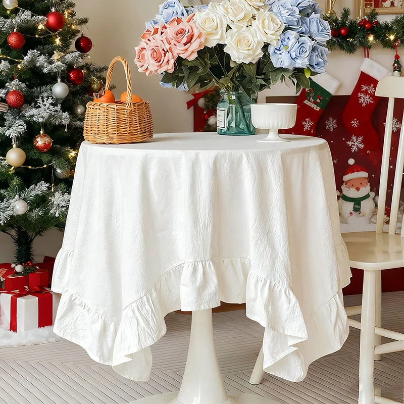 Nappe Champêtre à Volants en Coton – Ronde et Rectangulaire