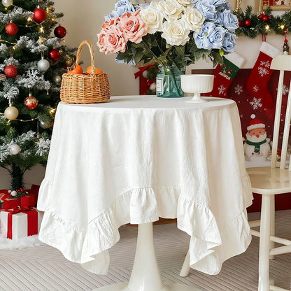Nappe Champêtre à Volants en Coton – Ronde et Rectangulaire