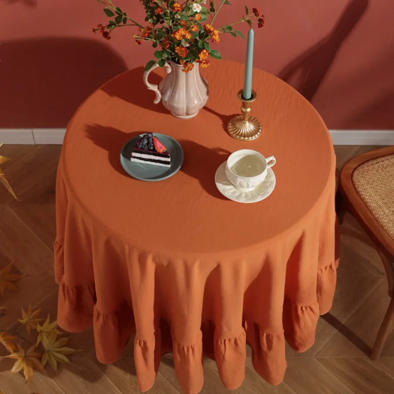 Nappe Champêtre à Volants en Coton – Ronde et Rectangulaire