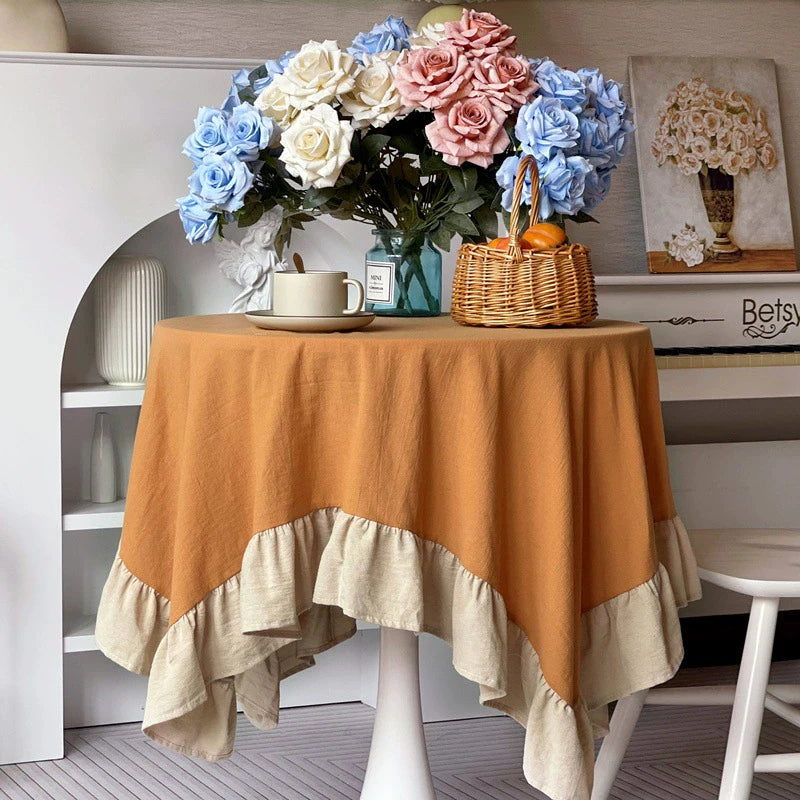 Nappe Champêtre à Volants en Coton – Ronde et Rectangulaire