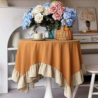 Nappe Champêtre à Volants en Coton – Ronde et Rectangulaire