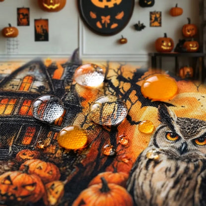 Nappe Halloween Château, Citrouilles & Fantôme – Idéale pour Fêtes et Réceptions