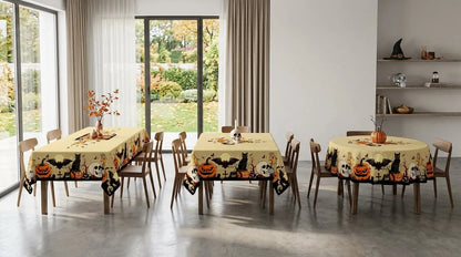 Nappe Halloween Citrouilles, Chauves-Souris & Crânes – Décoration Table Chat Noir
