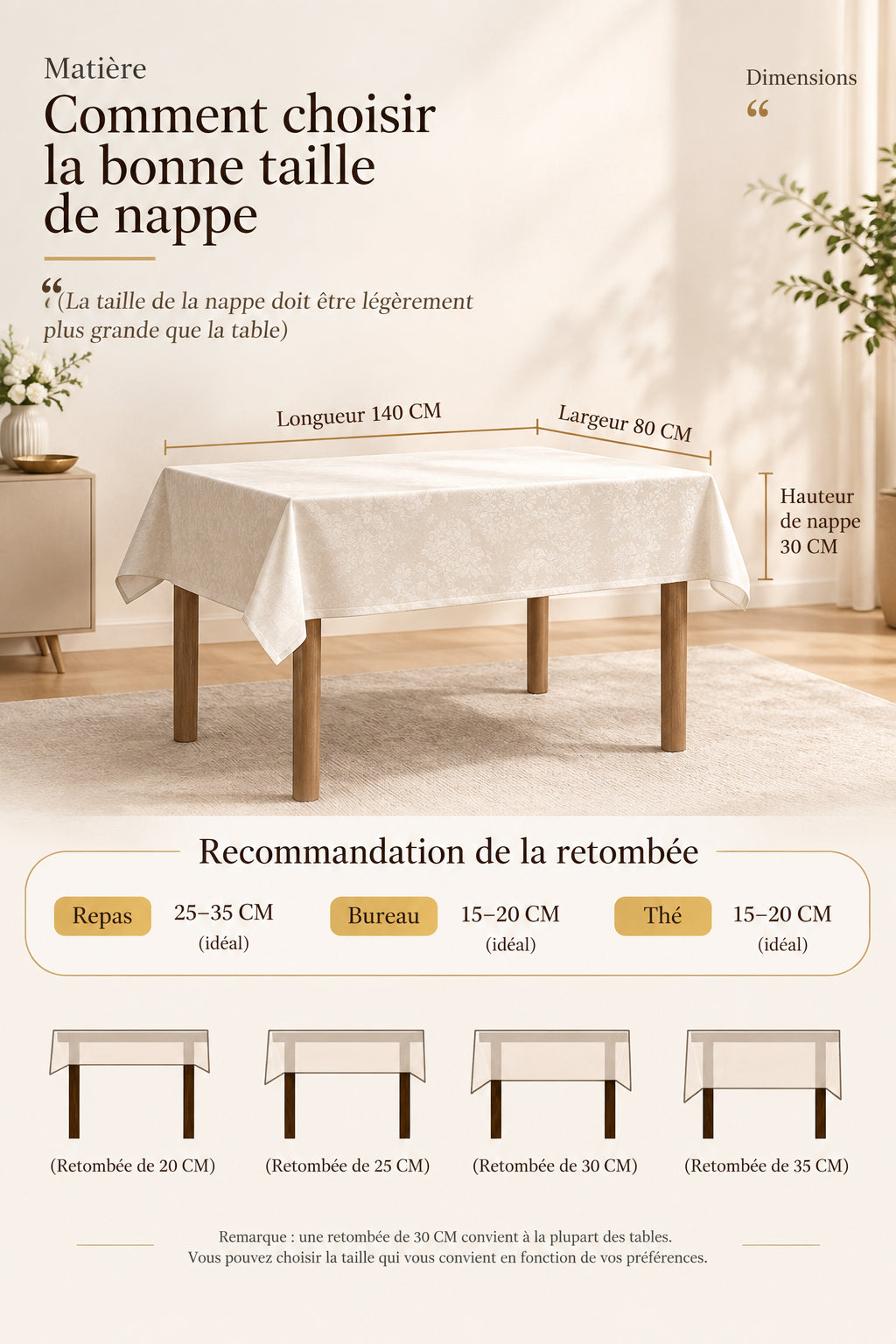 Nappe Rectangulaire à Bords Ondulés en Coton Enduit PVC – Style Champêtre à Motifs Floraux