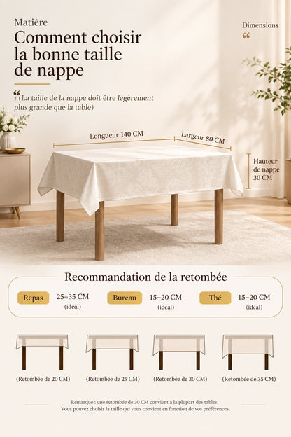 Nappe Rectangulaire à Bords Ondulés en Coton Enduit PVC – Style Champêtre à Motifs Floraux