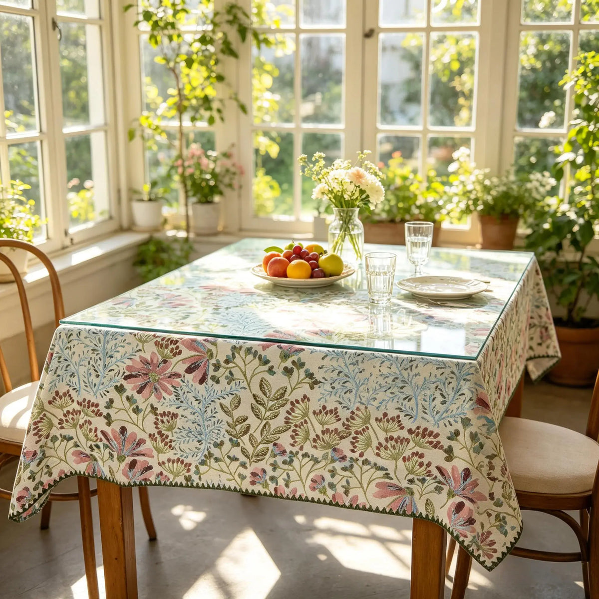 Nappe Rectangulaire en Coton Jacquard – Douce, Lavable, Idéale pour la Cuisine et les Réceptions