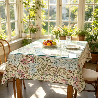 Nappe Rectangulaire en Coton Jacquard – Douce, Lavable, Idéale pour la Cuisine et les Réceptions