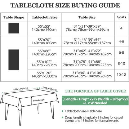 Nappe Rectangulaire en Coton Jacquard – Douce, Lavable, Idéale pour la Cuisine et les Réceptions
