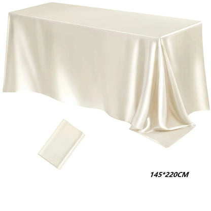 Nappe Rectangulaire en Satin Brillant – Décoration de Table Mariage & Fête