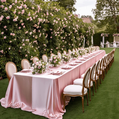 Nappe Rectangulaire en Satin Brillant – Décoration de Table Mariage & Fête
