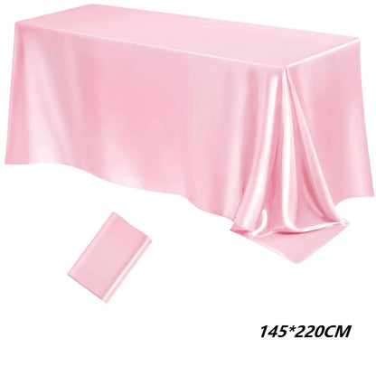 Nappe Rectangulaire en Satin Brillant – Décoration de Table Mariage & Fête