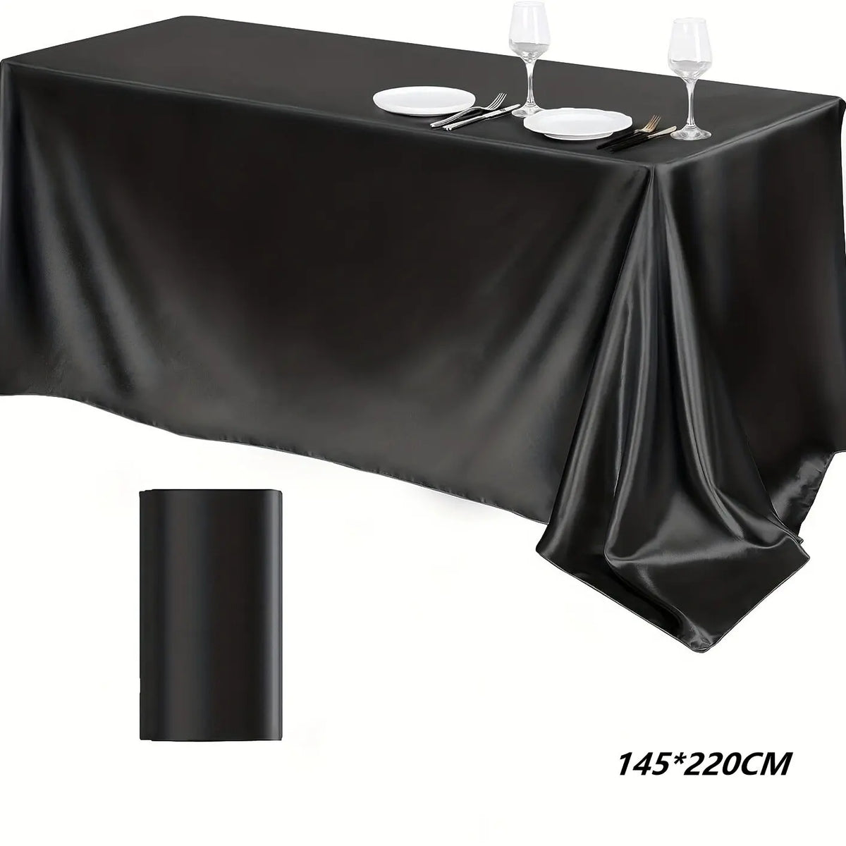 Nappe Rectangulaire en Satin Brillant – Décoration de Table Mariage & Fête