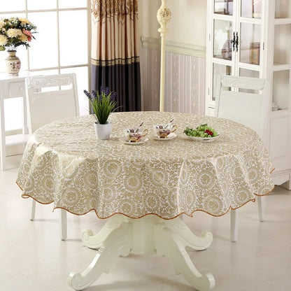 Nappe Ronde Imperméable et Anti-Tache en PVC (152 / 180 cm) – Motif Fleuri