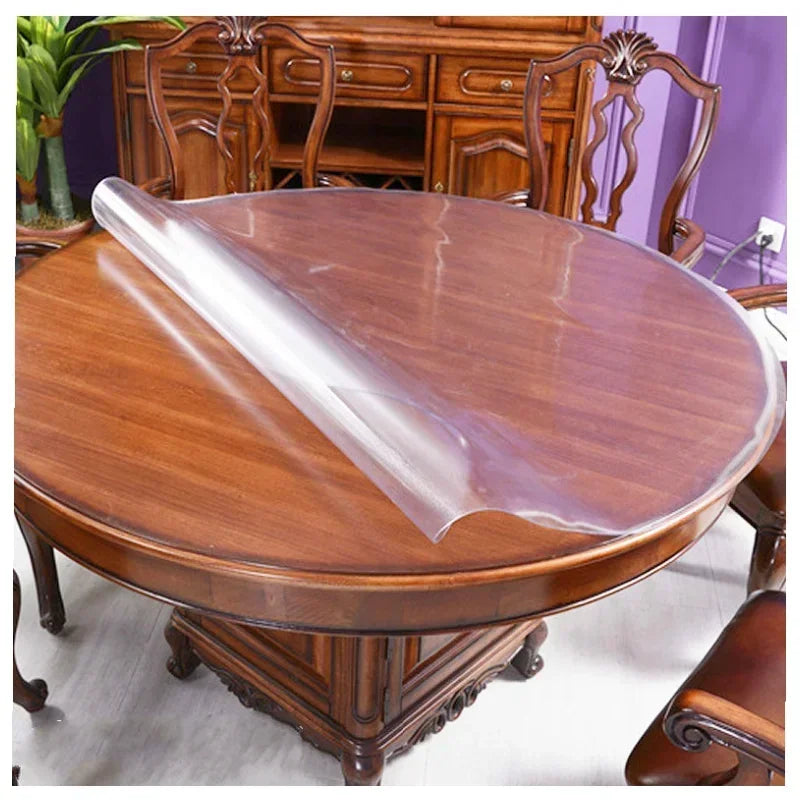 Nappe Ronde Transparente en PVC Souple 1 mm – Imperméable et Anti Taches