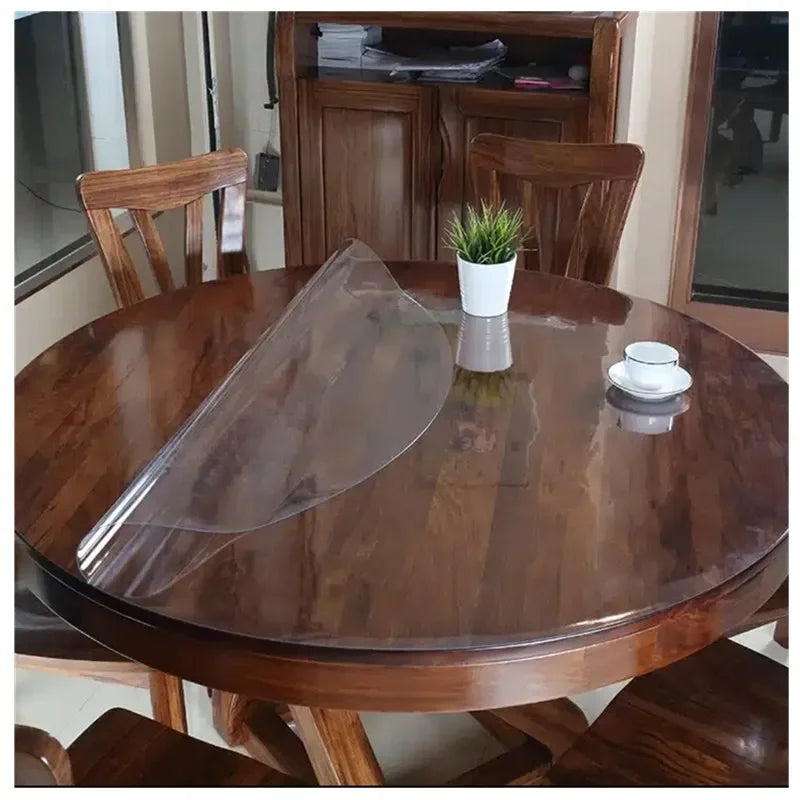 Nappe Ronde Transparente en PVC Souple 1 mm – Imperméable et Anti Taches