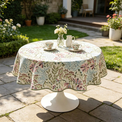 Nappe Ronde en Coton Jacquard – Douce, Lavable, Idéale pour la Cuisine et les Réceptions