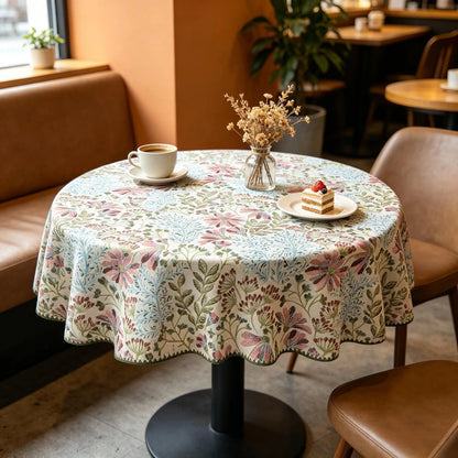 Nappe Ronde en Coton Jacquard – Douce, Lavable, Idéale pour la Cuisine et les Réceptions