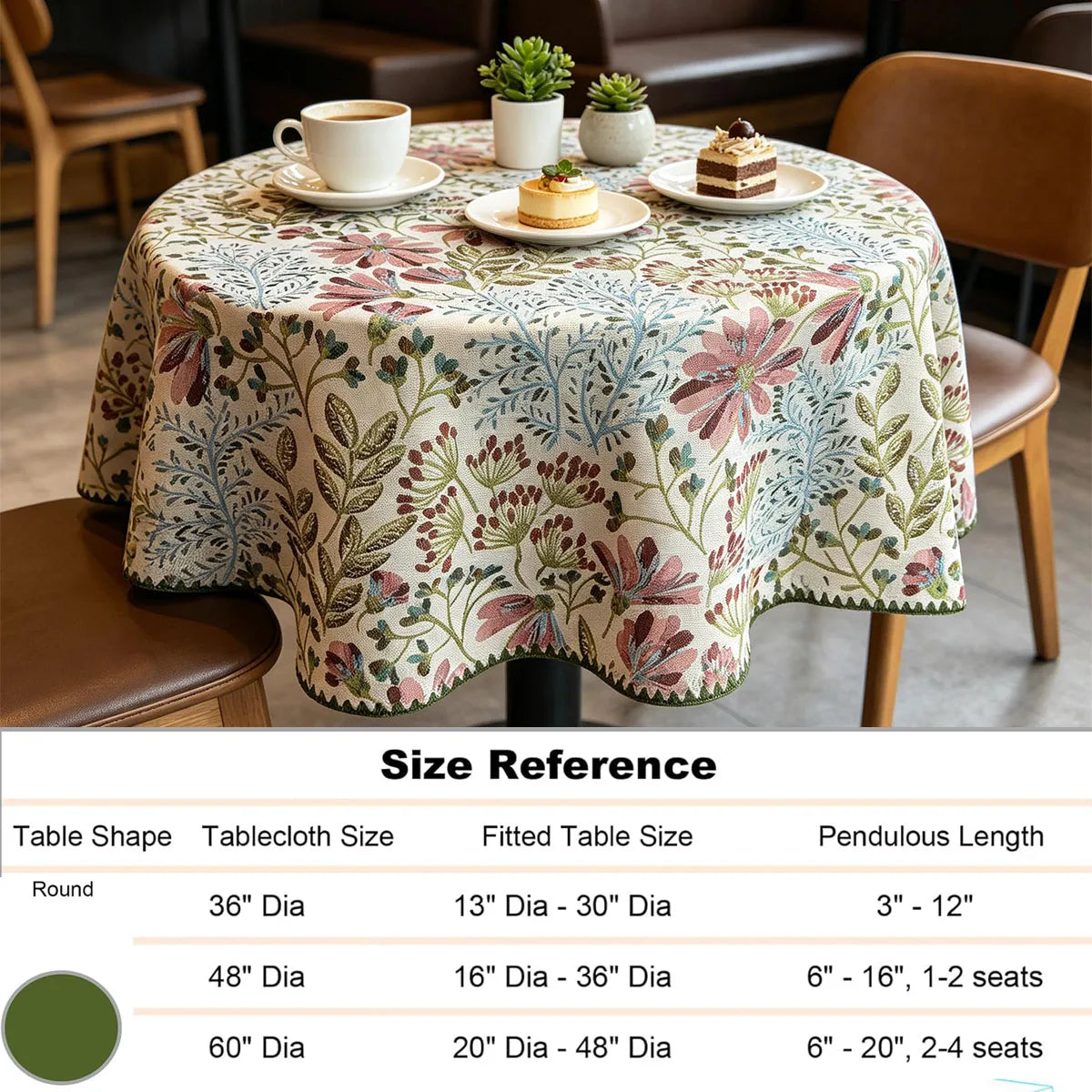 Nappe Ronde en Coton Jacquard – Douce, Lavable, Idéale pour la Cuisine et les Réceptions