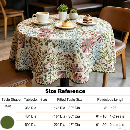 Nappe Ronde en Coton Jacquard – Douce, Lavable, Idéale pour la Cuisine et les Réceptions