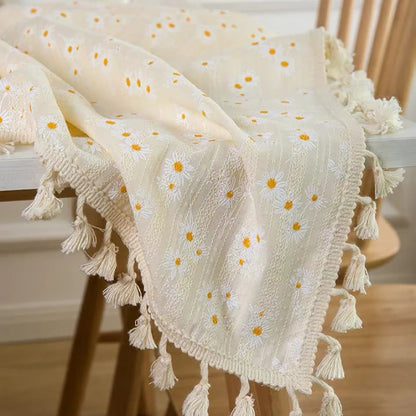 Nappe Style Pastoral Coton Dentelle & Pompons