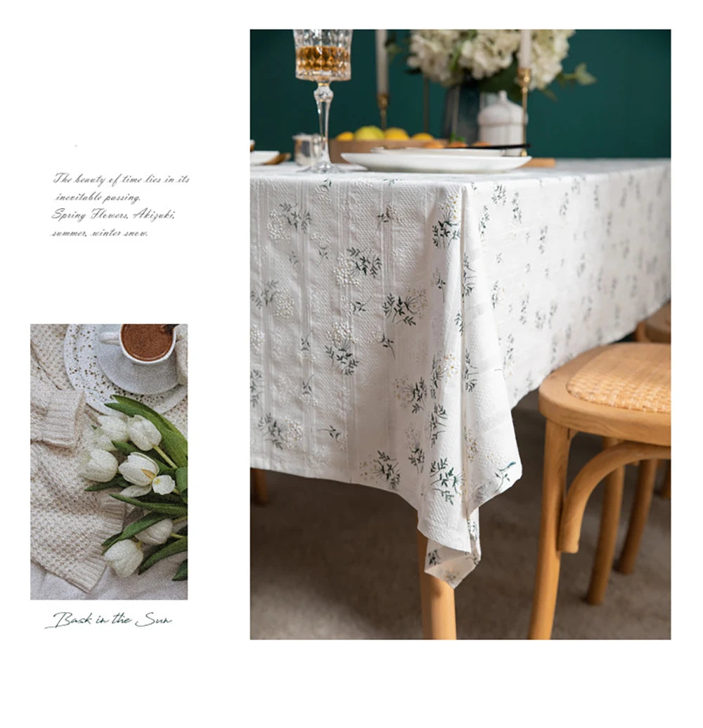 Nappe Style Pastoral Coton Dentelle & Pompons