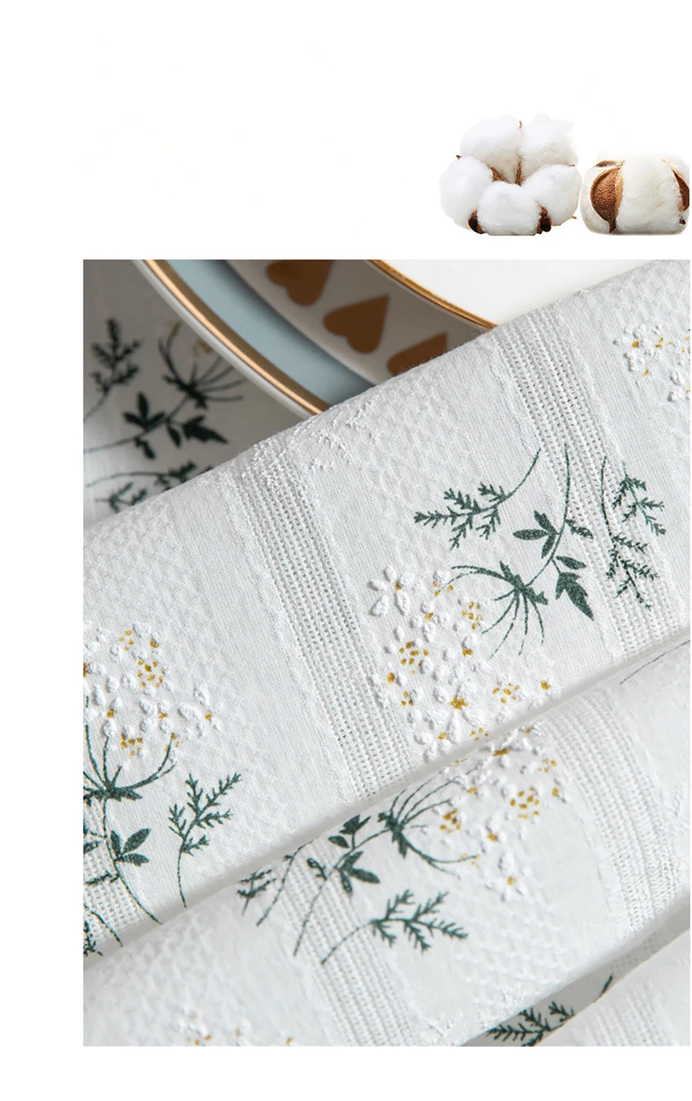 Nappe Style Pastoral Coton Dentelle & Pompons