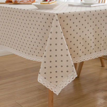 Nappe Style Pastoral Coton Dentelle & Pompons