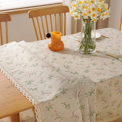 Nappe Style Pastoral Coton Dentelle & Pompons