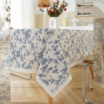 Nappe Style Pastoral Coton Dentelle & Pompons