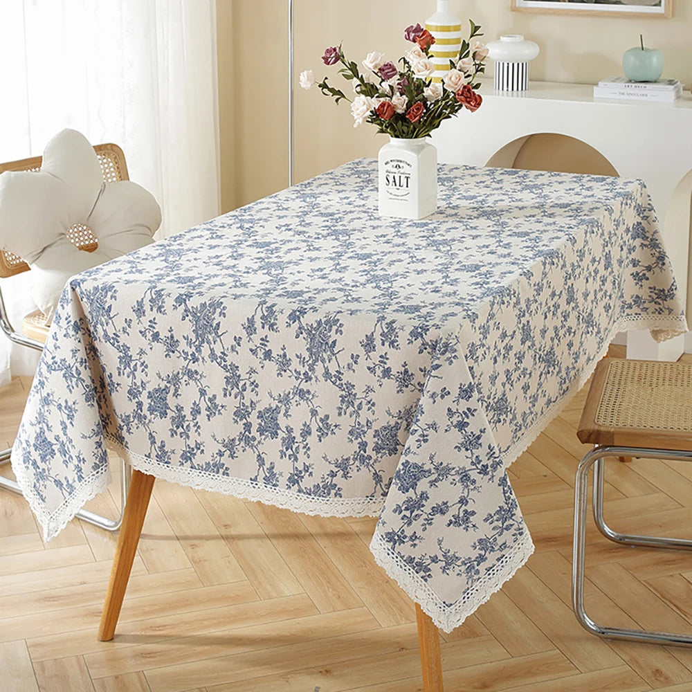 Nappe Style Pastoral Coton Dentelle & Pompons