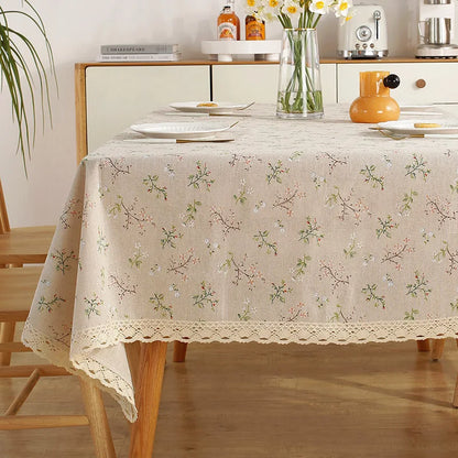 Nappe Style Pastoral Coton Dentelle & Pompons