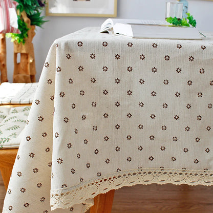Nappe Style Pastoral Coton Dentelle & Pompons