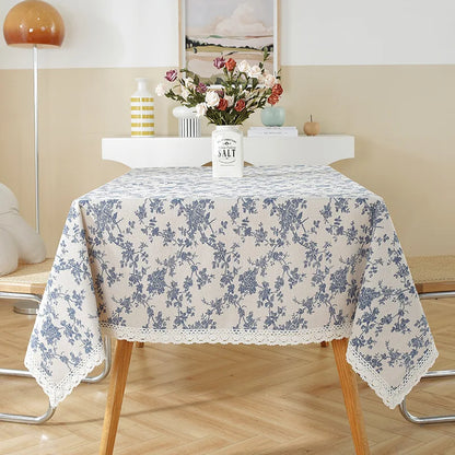 Nappe Style Pastoral Coton Dentelle & Pompons