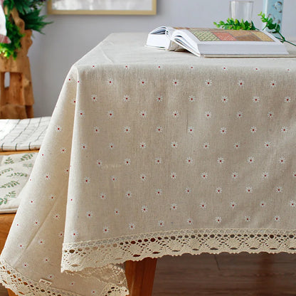 Nappe Style Pastoral Coton Dentelle & Pompons