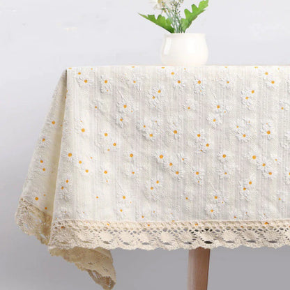 Nappe Style Pastoral Coton Dentelle & Pompons
