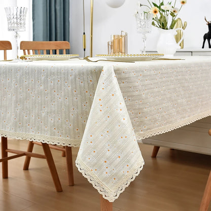 Nappe Style Pastoral Coton Dentelle & Pompons