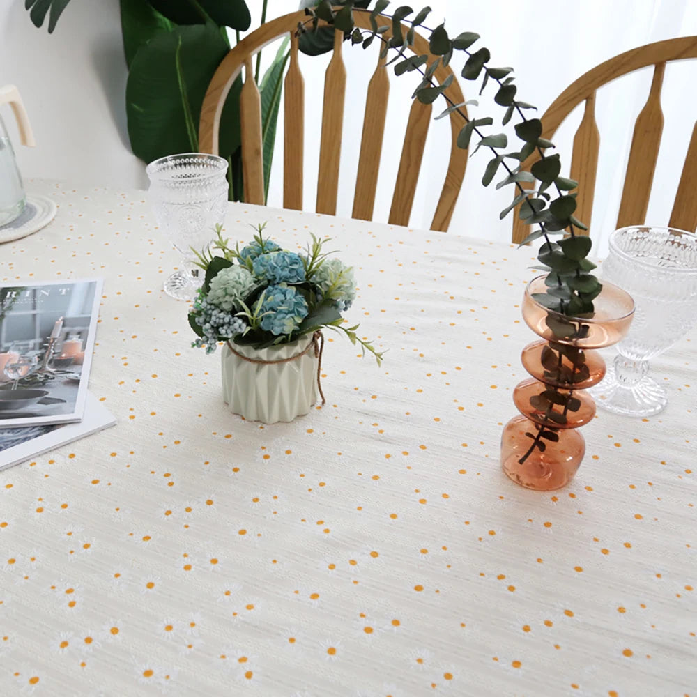 Nappe Style Pastoral Coton Dentelle & Pompons