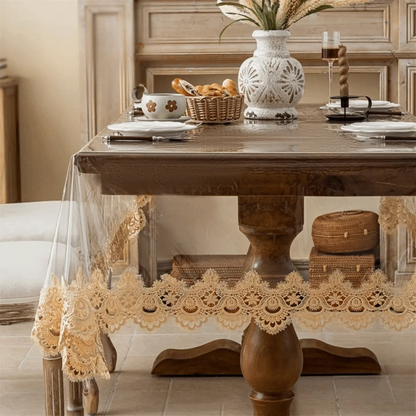 Nappe Transparente à Bords Dentelés Imperméable – Anti Taches