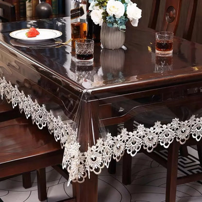 Nappe Transparente à Bords Dentelés Imperméable – Anti Taches