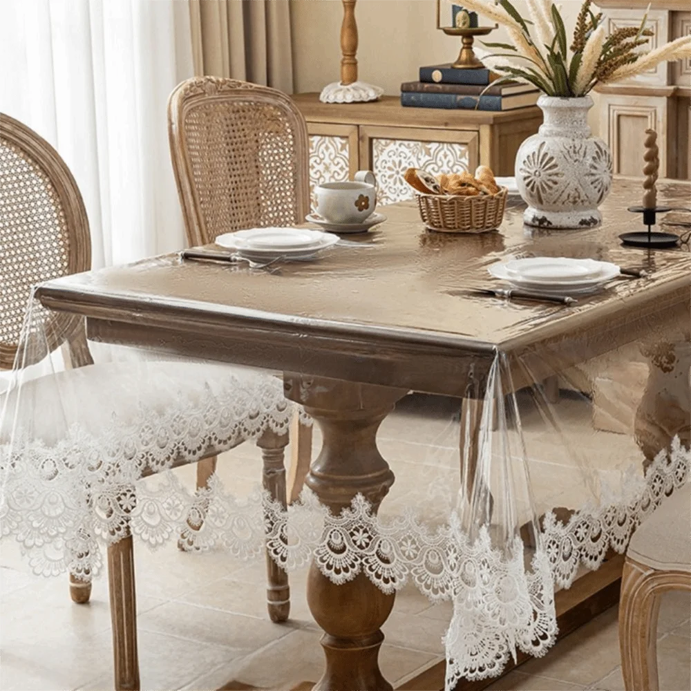 Nappe Transparente à Bords Dentelés Imperméable – Anti Taches
